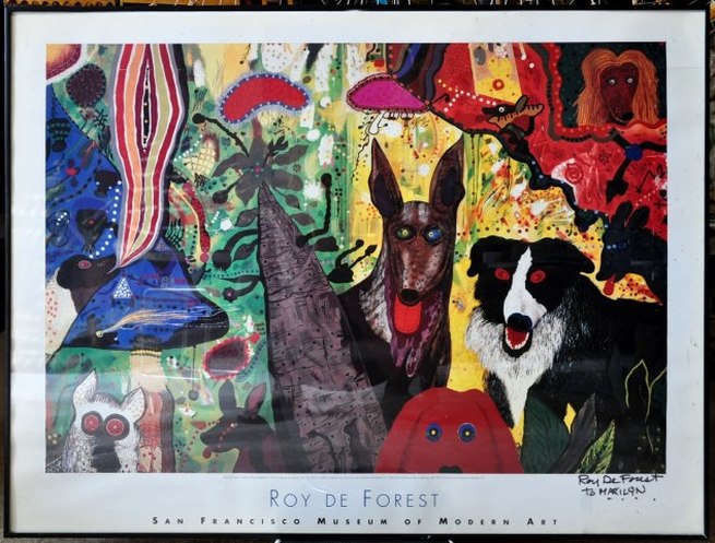 Signed print Country Dog Gentlemen by Roy De Forest