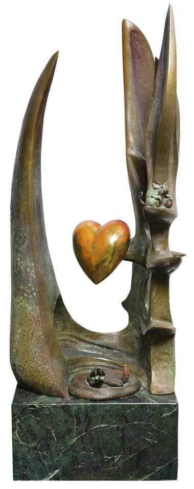 Large bronze sculpture titled Visionary Tree by Brett-Livingstone Strong