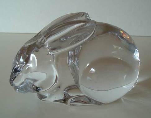 Large Val Saint Lambert crystal glass bunny rabbit