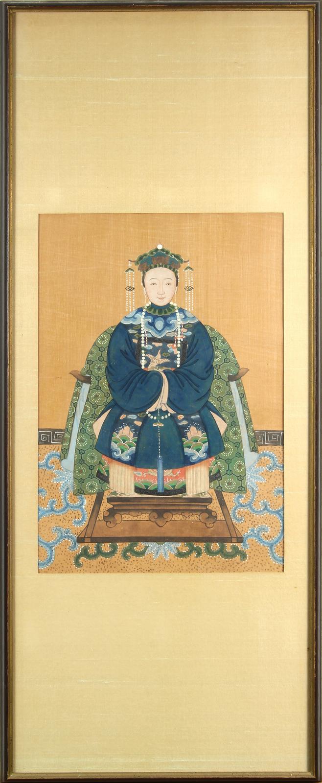 Ancestor portrait painting on silk of a Chinese Empress