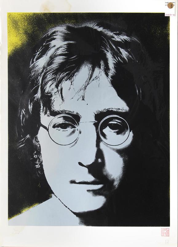 Limited edition silkscreen portrait of John Lennon by Yoko Ono, 1990