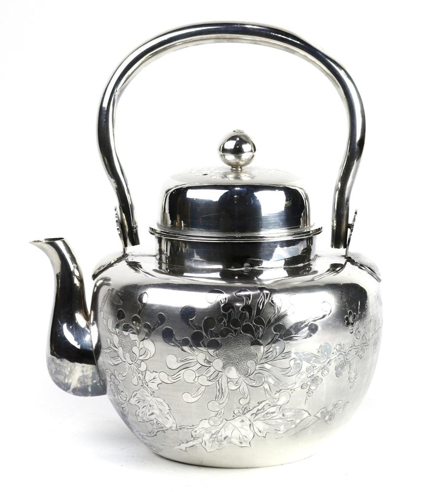 Japanese silver tea kettle
