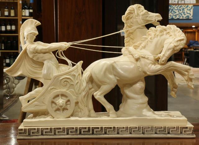 Composite sculpture of roman chariot by A. Santini