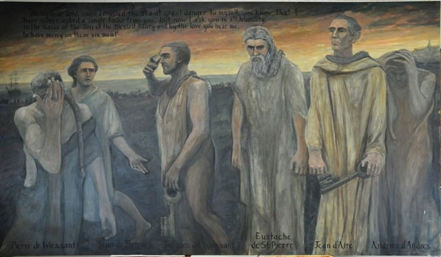 Huge oil painting depicting The Burghers of Calais