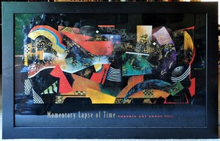 Framed print of abstract painting Momentary Lapse of Time by John Douglas