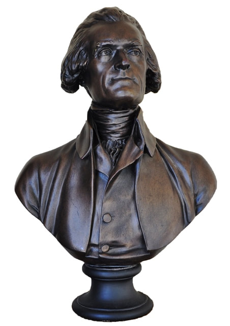 Large bust sculpture of Thomas Jefferson