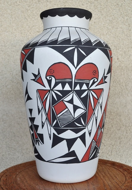 Hand painted Laguna Pueblo vase by L. Romero - Assamika: Arts, crafts ...