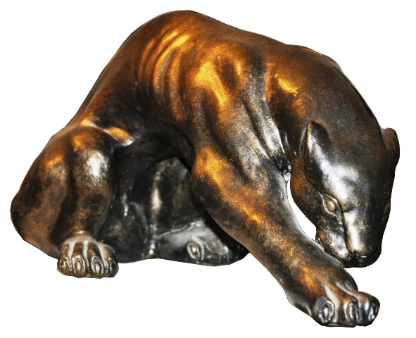 Metal panther sculpture