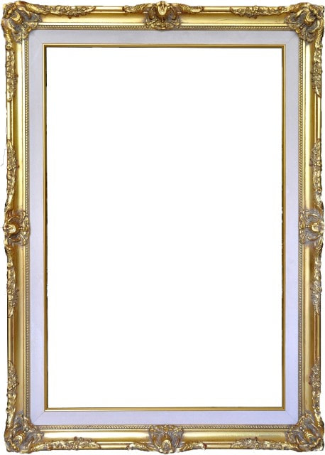 Ornate golden wood picture frame
