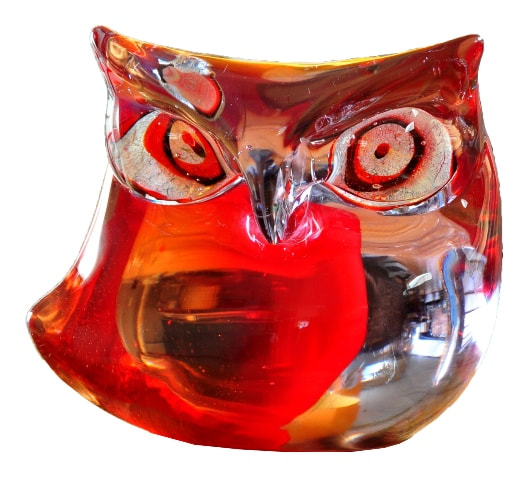 Vintage Sommerso Murano glass owl sculpture by Antonio Da Ros for Cenedese and owned by Frank Sinatra