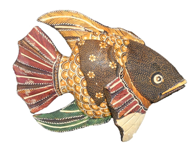Painted wooden fish from Vietnam