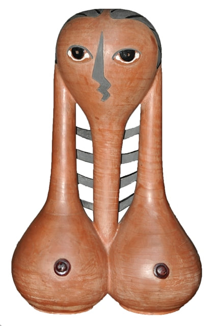 Mexican ceramic fertility figural pottery depicting a woman