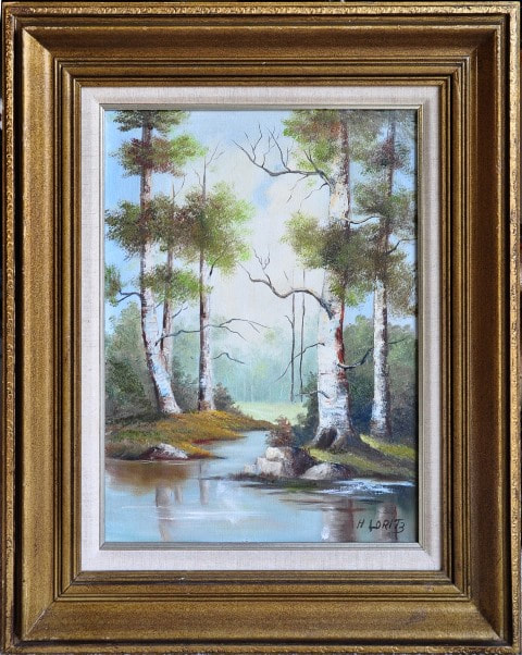 Landscape oil on canvas painting by H. Loritz