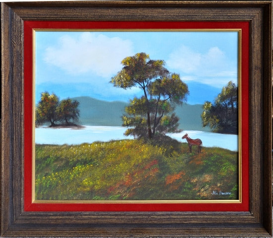 Oil on canvas landscape painting by Ida Barone