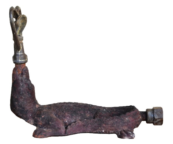 Antique cast iron alligator figural lawn sprinkler from the early 20th century