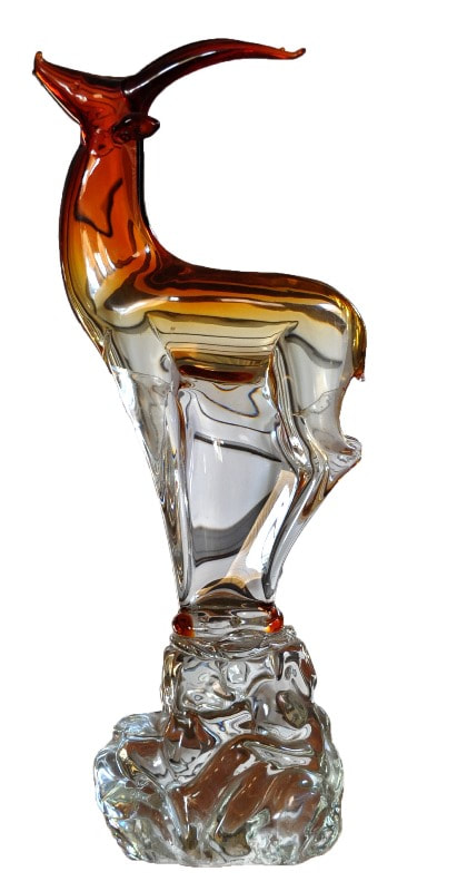 Large Murano glass sculpture of an antelope