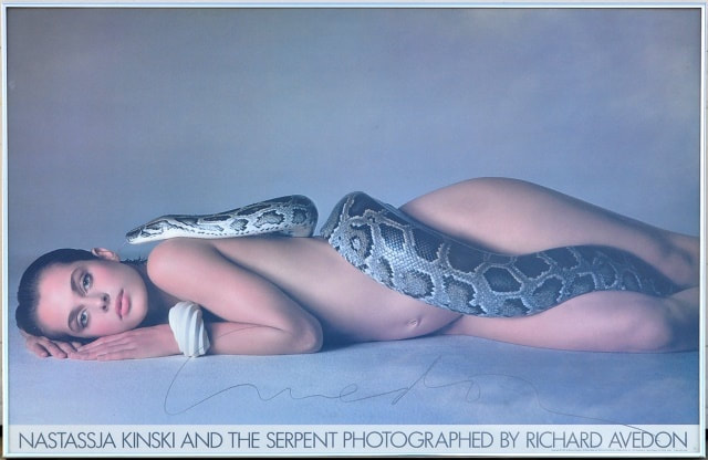 Nastassja Kinski and the Serpent 1981 offset lithograph hand signed by Richard Avedo