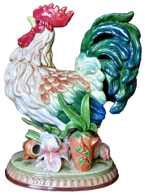 Fitz and Floyd Italian Mediterraneo ceramic rooster sculpture