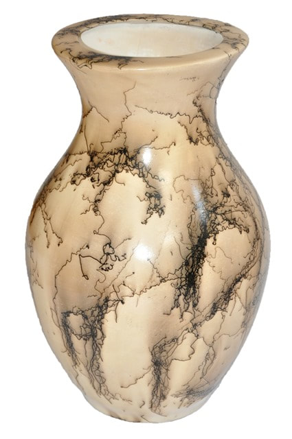Large Navajo horsehair vase with neck by Bernie