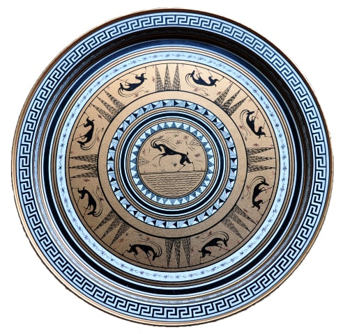Replica decorative disc with artwork from Greek history​