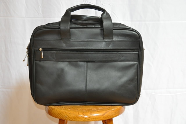Genuine full grain cowhide leather black computer office bag by Monarch ...
