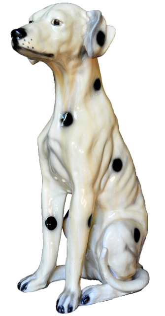 Ceramic Dalmatian dog sculpture