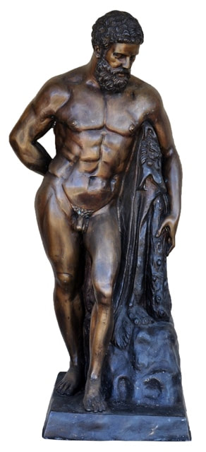 Large bronze sculpture depicting the Farnese Hercules