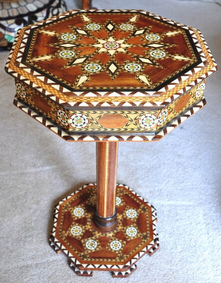 Spanish marquetry octagonal end table