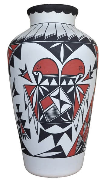 Hand painted Laguna Pueblo vase by L. Romero​