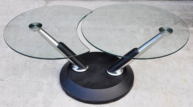 Magnussen Modesto collection dual glass top swivel cocktail table