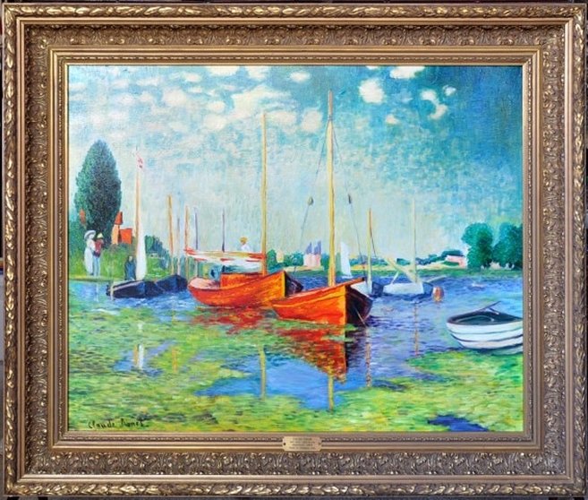 Hand-painted oil on canvas reproduction of Claude Monet painting Argenteuil