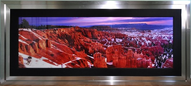Huge 2.4m Peter Lik limited edition photograph of Bryce Canyon, Utah titled Canyon Glow in a 113.5 in x 50.5 in stainless steel stacked frame