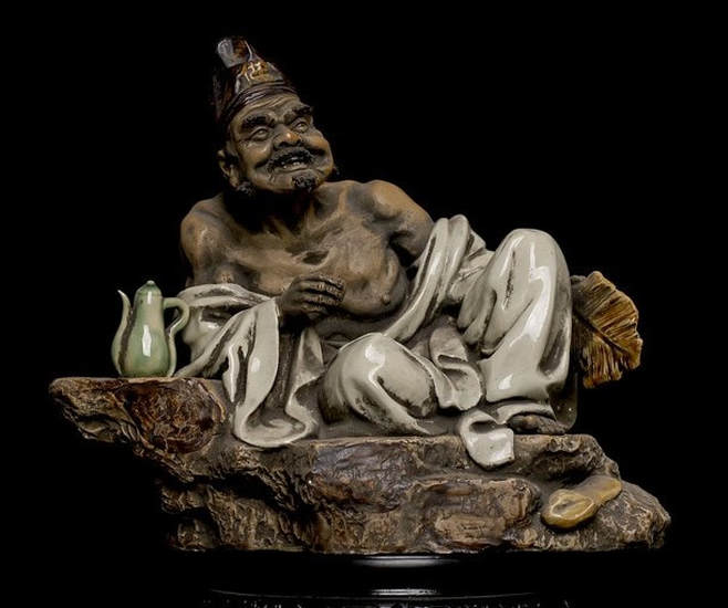 Antique Chinese porcelain mythic Buddha Jih sculpture