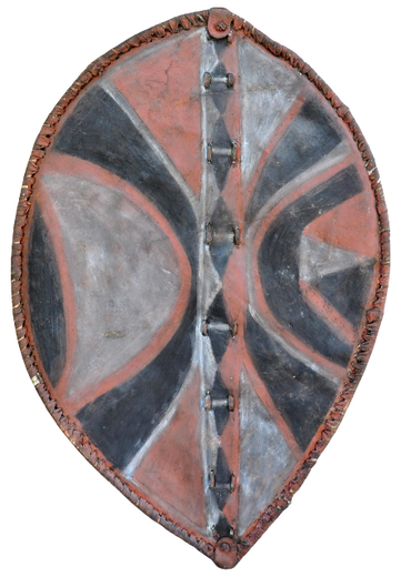 Large tribal Maasai leather warrior shield