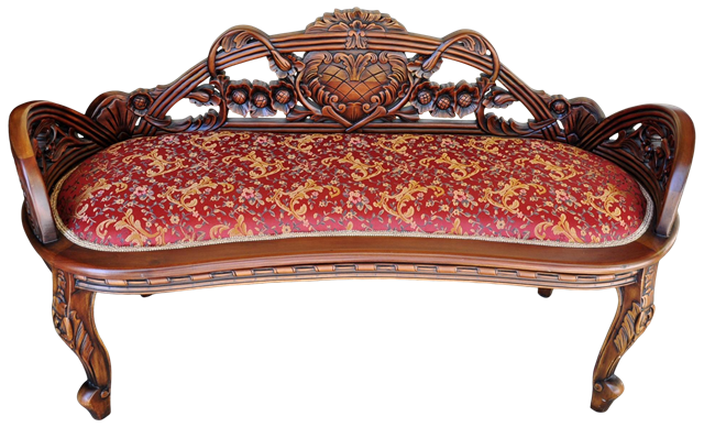 French Louis XV style carved wood vanity/window bench