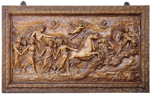Large wood fiber inLarge Goddess of Good Fortune 3D relief art panel