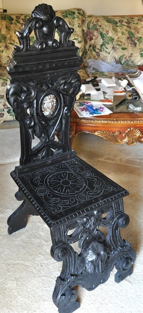 Jacobean style chair with ornate wood carvings