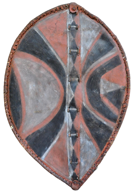  Large tribal Maasai leather warrior shield 