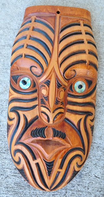 Maori carved wooden mask