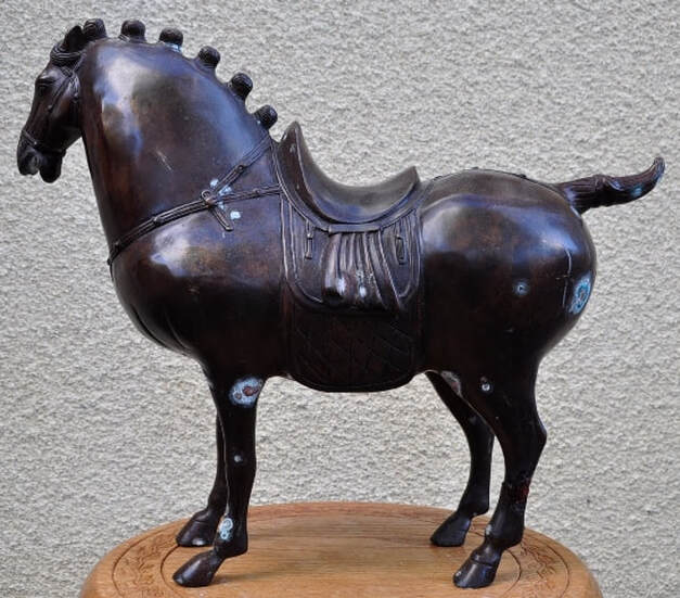 Bronze Chinese Tang style horse sculpture