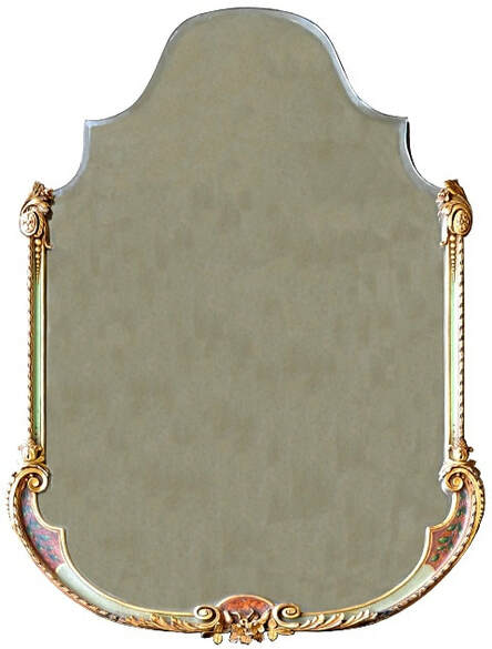 Rococo style partial gilt frame mirror