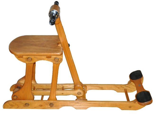 Unique mid-century wooden rowing machine