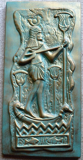 Relief plaque with ancient Egyptian mythological subject