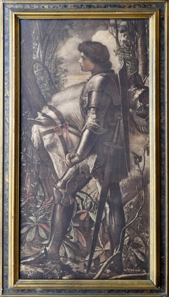 1890's Frederick Hollyer print of Sir Galahad by Frederic G. Watts