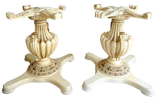 French Provincial style Hollywood Regency dining table bases