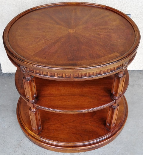 Thomasville 3-tier wooden oval end table